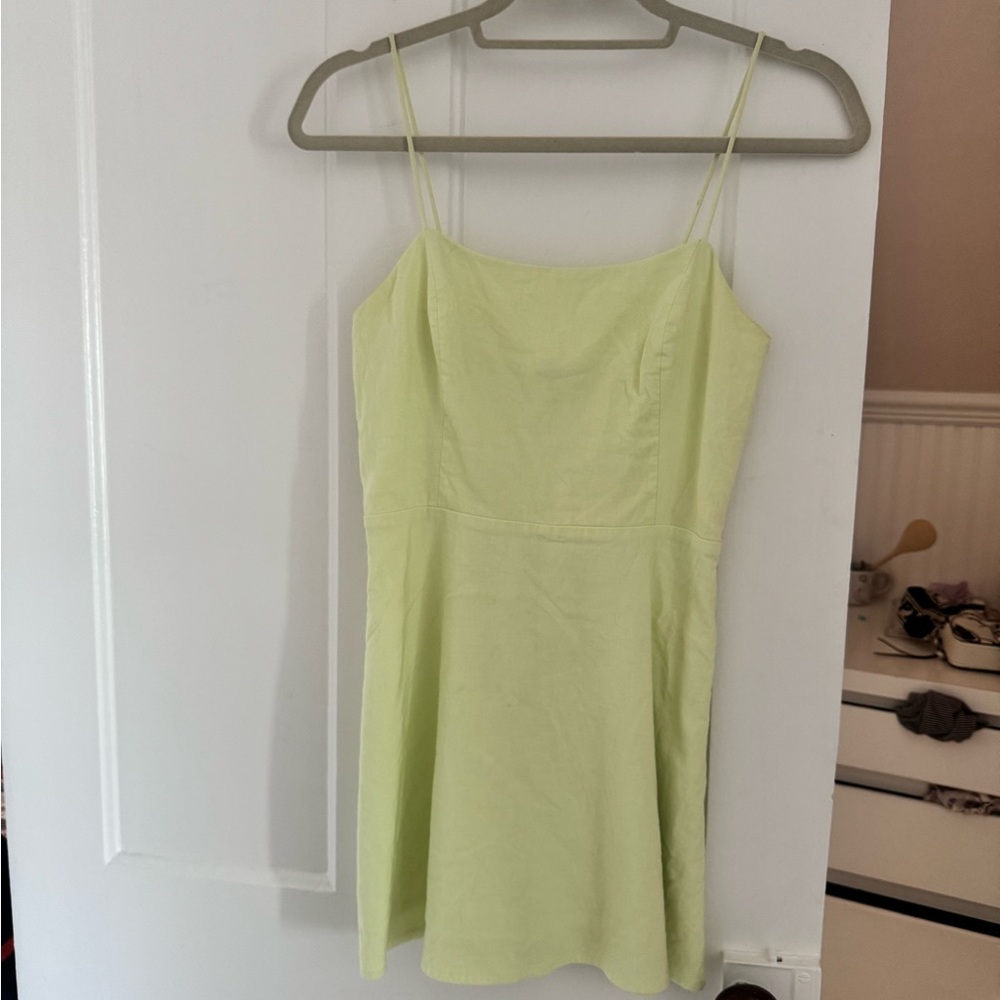 Zara Light Green Spaghetti Strap Romper